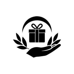 hand with gift logo vector,unique, simple, minimalist - Recraft