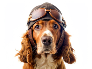 The dog in the pilot's hat
