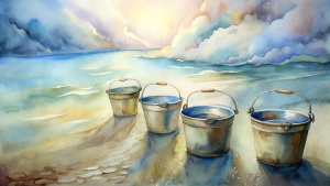 In the Bible, in ancient times, four buckets were filled with water