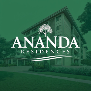 Ananda Residences logo featuring vibrant green background and bold sans-serif font in white. Modern and sleek design.