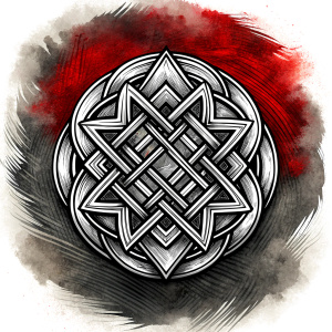 Celtic Paganism runes symbols tattoo design - perfect realistic art - high-definition - grey and black - white background 