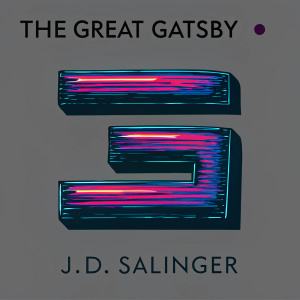 Cover design for 'The Great Gatsby'. Title and author J.D. Salinger in bold, contrasting font against sleek black background.
