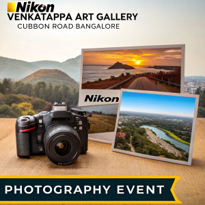 Nikon sponsors photography exhibition and competition at Venkatappa Art Gallery on Cubbon Road, Bangalore. Event dates specified.