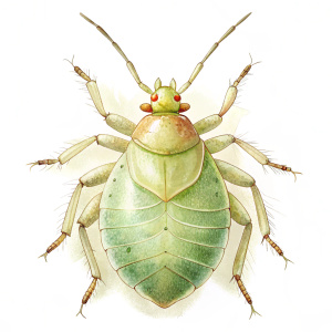 A aphid, white background, vector illustration