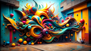 3D Graffiti WILDSTYLE, dynamic and aesthetic, 3D color effects