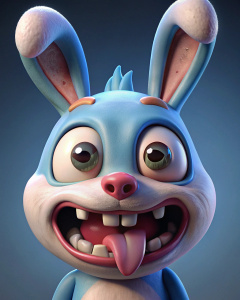 cartoon character rabbit So hungry that I'm drooling