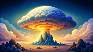 Atomic mushroom cloud graffiti