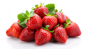 delicious strawberries on white background