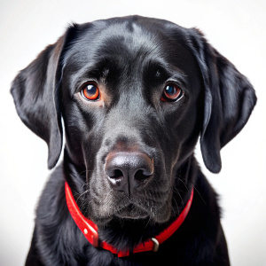 perro labrador negro con expresion triste
