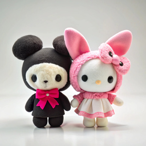 

My Melody and Kuromi from Sanrio Isolated On White Background