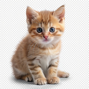 cute kitten on transparent background