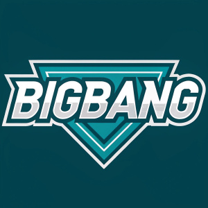 Dynamic Digital BIGBANG logo. Teal and white colors. Modern font style