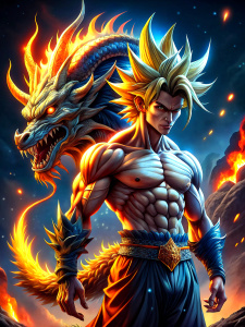 Goku Ki with a Dragon