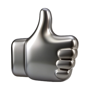 metalic texture silver chrome ios thumbs up emoji