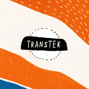 TransTek logo. Modern, minimalist design. Black and white color scheme.