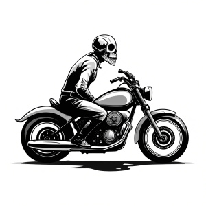 motorcycle biker tattoo design - perfect realistic art - high-definition - grey and black - white background 