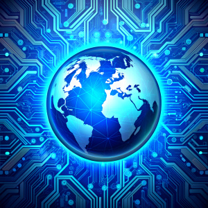 global blue circuit board  background
