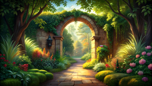 the archway that leads to the garden




