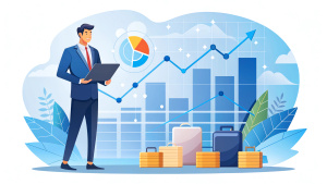 Banking business, finance and investment concept. Businessman analyzing market data, financial graph report, economic growth, business strategy, planning and solution, risk management