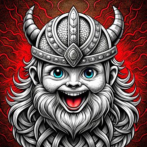 happy viking baby face perfect realistic art, high-definition, high-definition grey and black, white background 