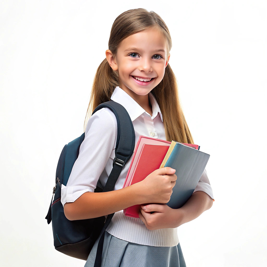 Free photo young smiling pretty caucasian schoolgirl wearing back bag ...