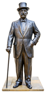 A statue of Hercule Poirot