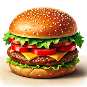  juicy hamburger realistic