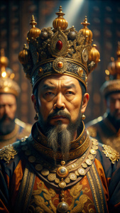  young 35 years old RULER in a redicule situation. HD. 8K. ULTRA REALISTIC. cinematic light. funny.