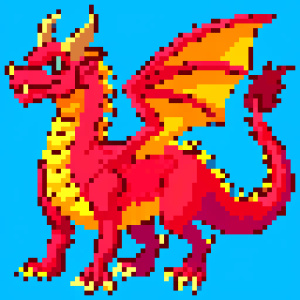 red dragon icon for videogame