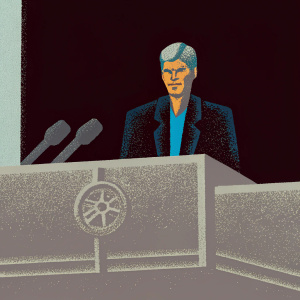 Arsene Wenger, French football manager, wearing a navy blazer. Solemn expression during a press conference. Black background with Arsenal FC logo