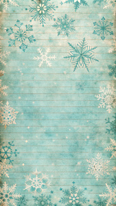 Vintage light blue snowflakes digital junk journal page with winter background