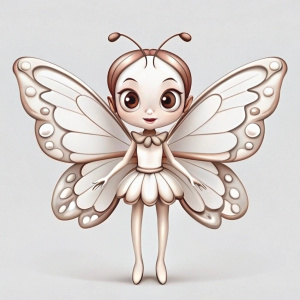 kawaii butterfly with legs and arms, dressed as Marilyn Monroe and Audrey Hepburn, clean hands