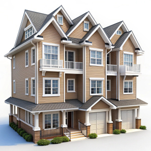 Quadruplex House on white background



 


 
 


