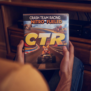 Vibrant box art for 'CTR: Crash Team Racing Nitro-Fueled' on PlayStation 4. Features Crash Bandicoot in a racing vehicle against a backdrop of dynamic, colorful racetracks. Designed to appeal to a broad audience with a focus on action-packed gameplay.