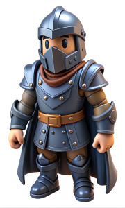 create a full-sized male helmeted knight character in dark fantasy.
