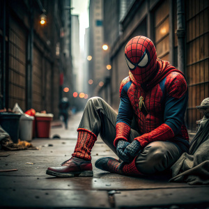 Spiderman is a homeless