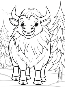 a happy cute kwai bison florest
