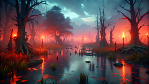Create the swamp in Lagras from the game Red Dead Redmption 2