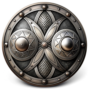 nordic shields geometric symbols -  tattoo design - perfect realistic art - high-definition - grey and black - white background 