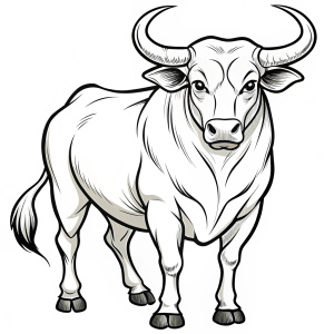 Toro animal dibujo para pintar,