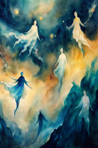 sfondo carte da gioco con fantasmi astratti che volano nell'oscurità (deve essere molto scuro)