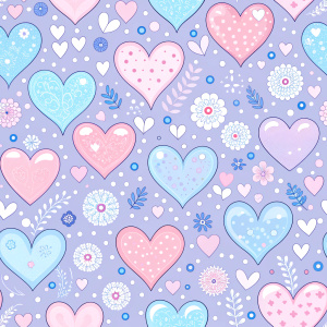 a simple pattern with hearts, boho, cute, flat background