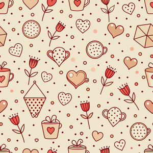 valentine day minimalist doodles for seamless pattern tile, light background