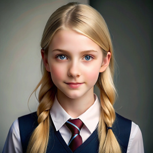 european schoolgirl blonde hair 17 years old in school uniform