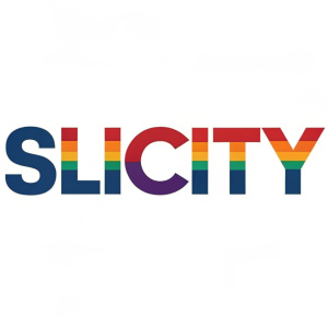 The vibrant logo of Slicity, featuring massive, bold letters that assert the brand's name against a clean, white backdrop. Designed for clarity and impact, it's equally effective in digital and print media.