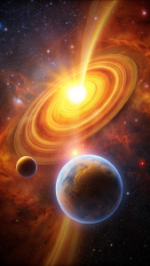 A binary star system in celestial dance

