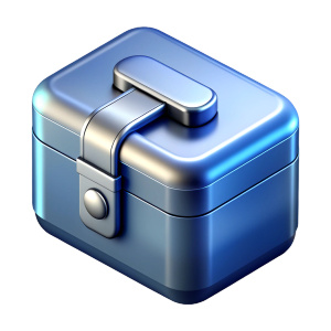 isometric silver closed case