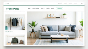 a background image for an ecommerce product page section that should have some furniture in the background such as couch, clothes, electronic products, without any writings or button