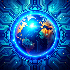 global blue circuit board  background