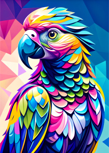  cartoon  parrot ultra detailed   , style pop art, , style watecolor, black background,r eady for print t-shirt, style art fabric, without horse


